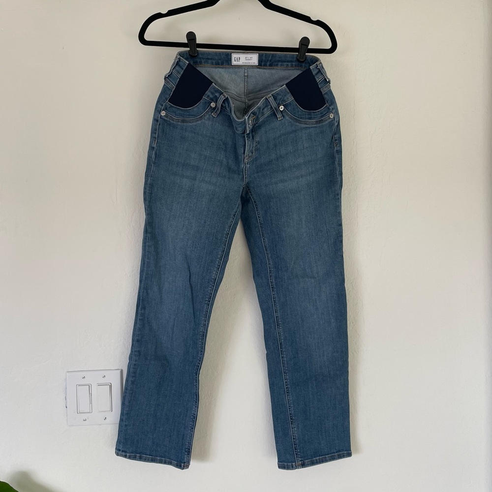 Gap Maternity Inset Panel Cheeky Straight Jeans, size 27